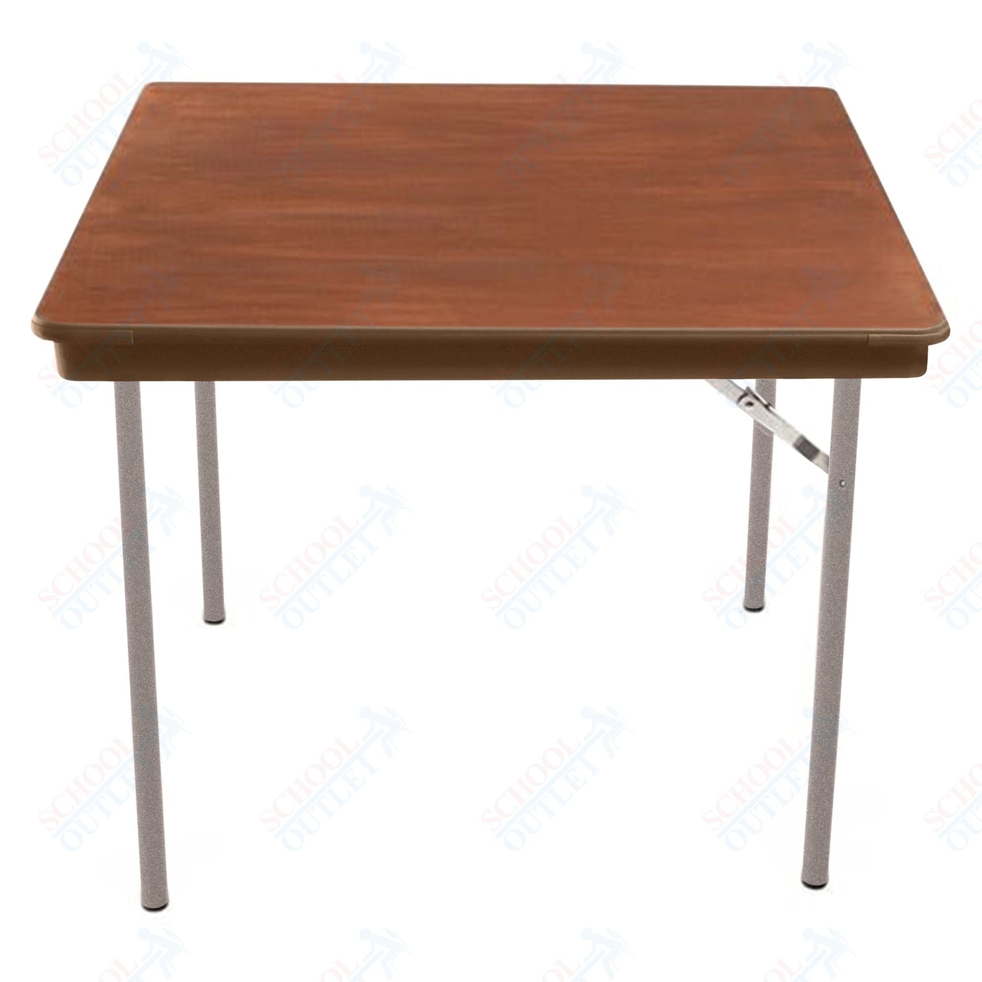 AmTab Folding Table - Plywood Stained and Sealed - Vinyl T - Molding Edge - Square - 36"W x 36"L x 29"H (AmTab AMT - SQ36PM) - SchoolOutlet