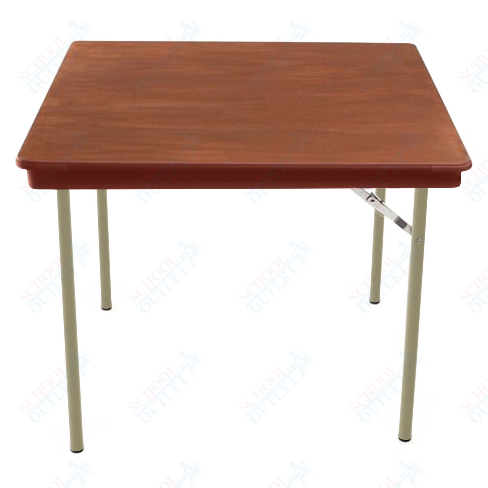 AmTab Folding Table - Plywood Stained and Sealed - Vinyl T - Molding Edge - Square - 36"W x 36"L x 29"H (AmTab AMT - SQ36PM) - SchoolOutlet