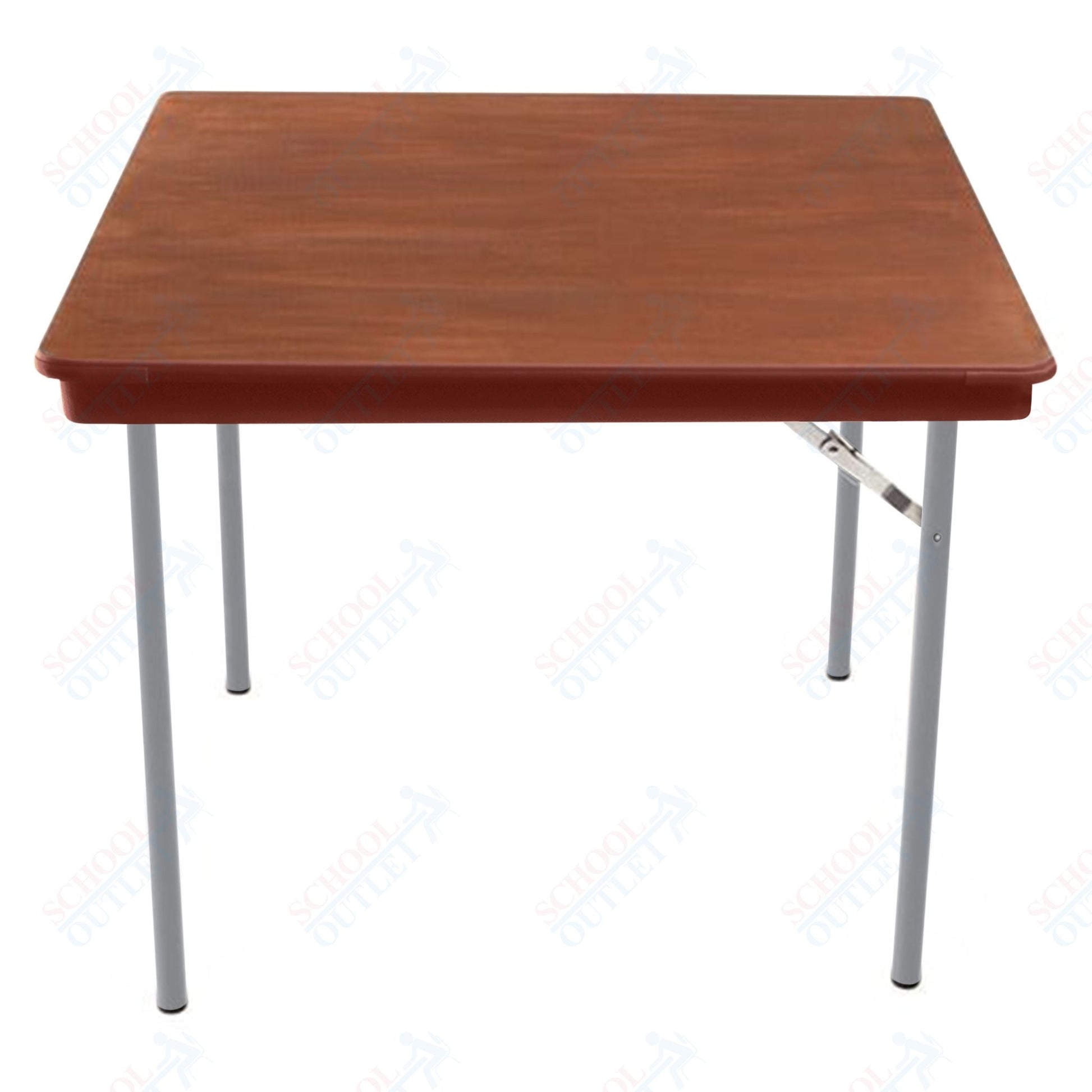 AmTab Folding Table - Plywood Stained and Sealed - Vinyl T - Molding Edge - Square - 36"W x 36"L x 29"H (AmTab AMT - SQ36PM) - SchoolOutlet