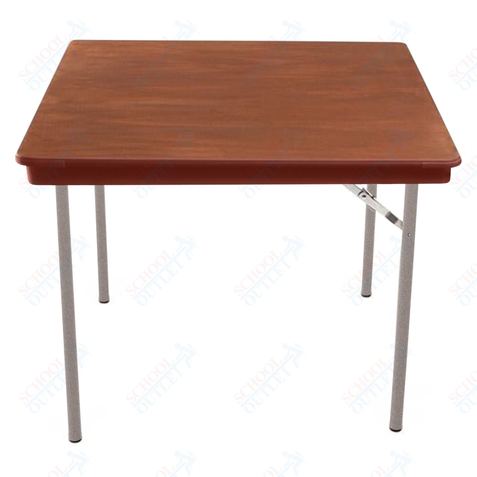 AmTab Folding Table - Plywood Stained and Sealed - Vinyl T - Molding Edge - Square - 36"W x 36"L x 29"H (AmTab AMT - SQ36PM) - SchoolOutlet