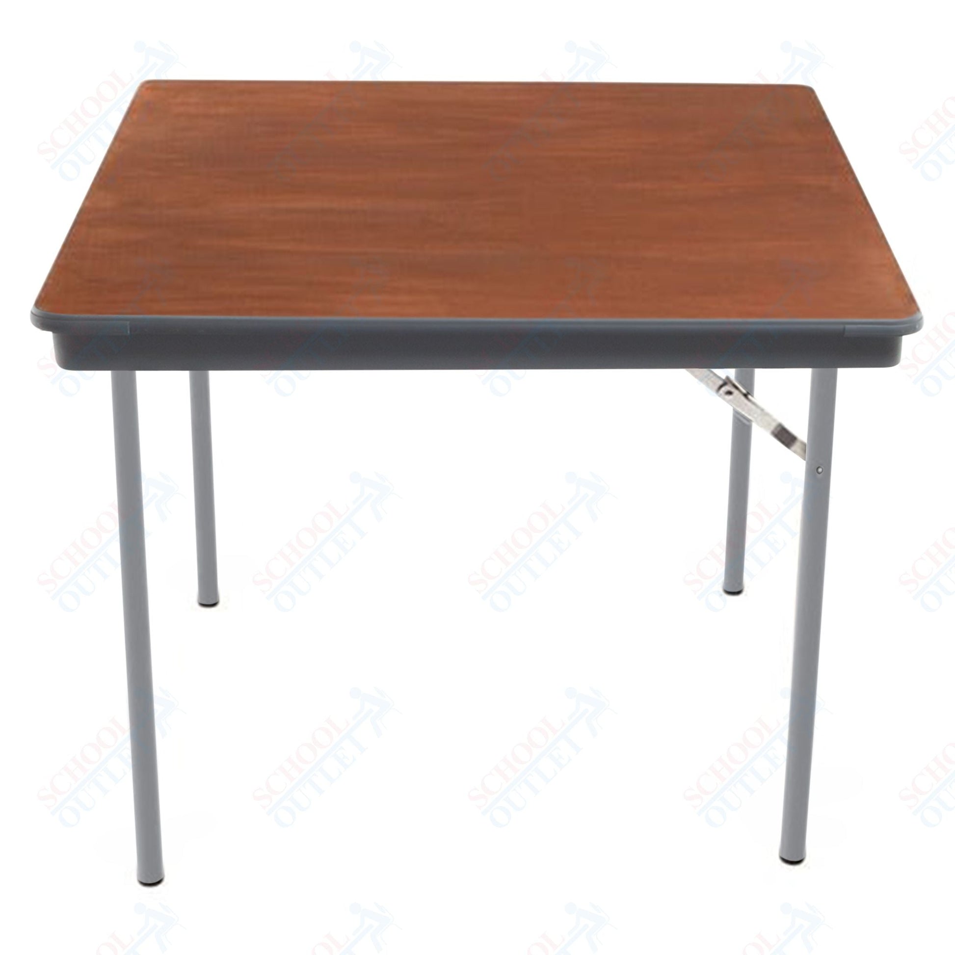 AmTab Folding Table - Plywood Stained and Sealed - Vinyl T - Molding Edge - Square - 36"W x 36"L x 29"H (AmTab AMT - SQ36PM) - SchoolOutlet