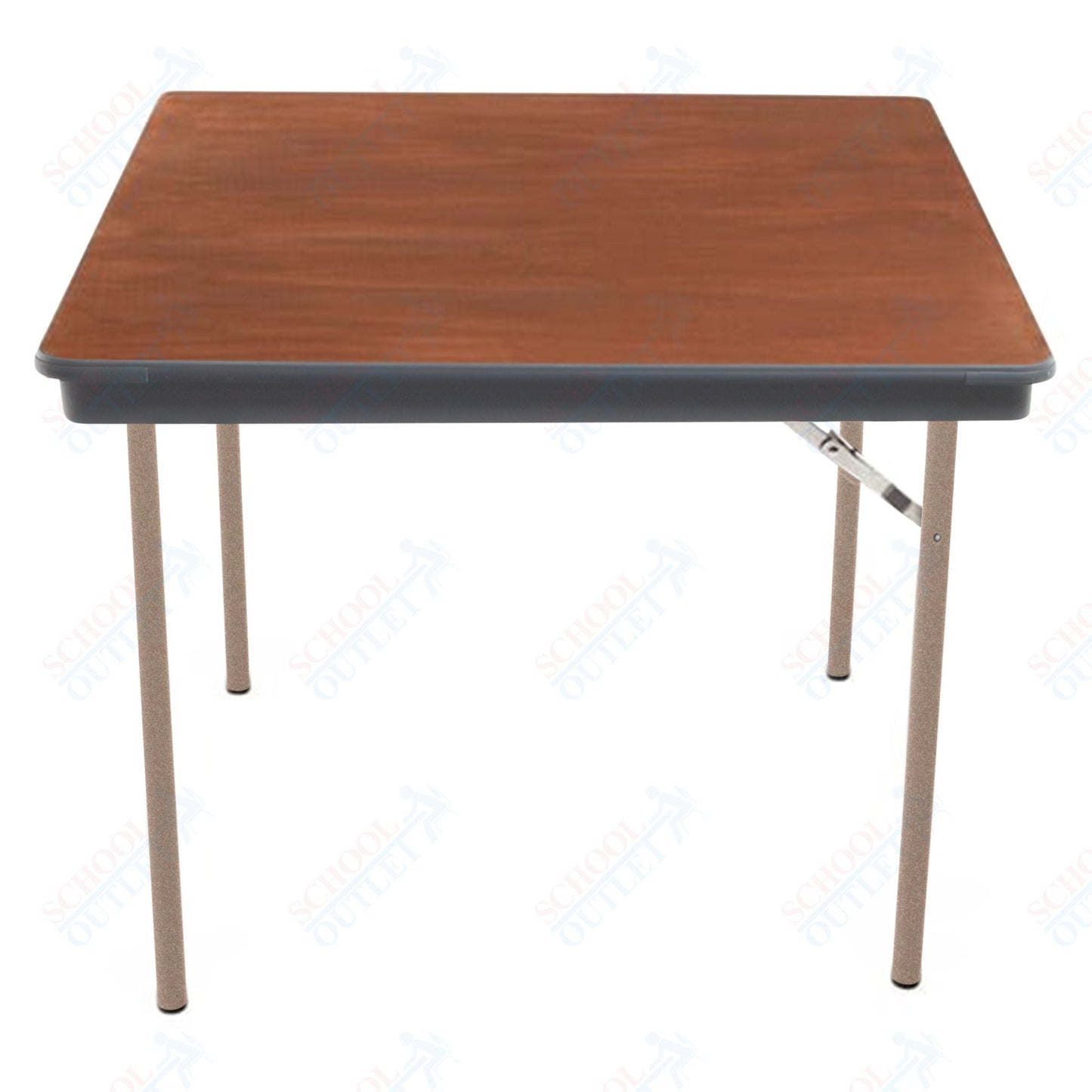 AmTab Folding Table - Plywood Stained and Sealed - Vinyl T - Molding Edge - Square - 36"W x 36"L x 29"H (AmTab AMT - SQ36PM) - SchoolOutlet