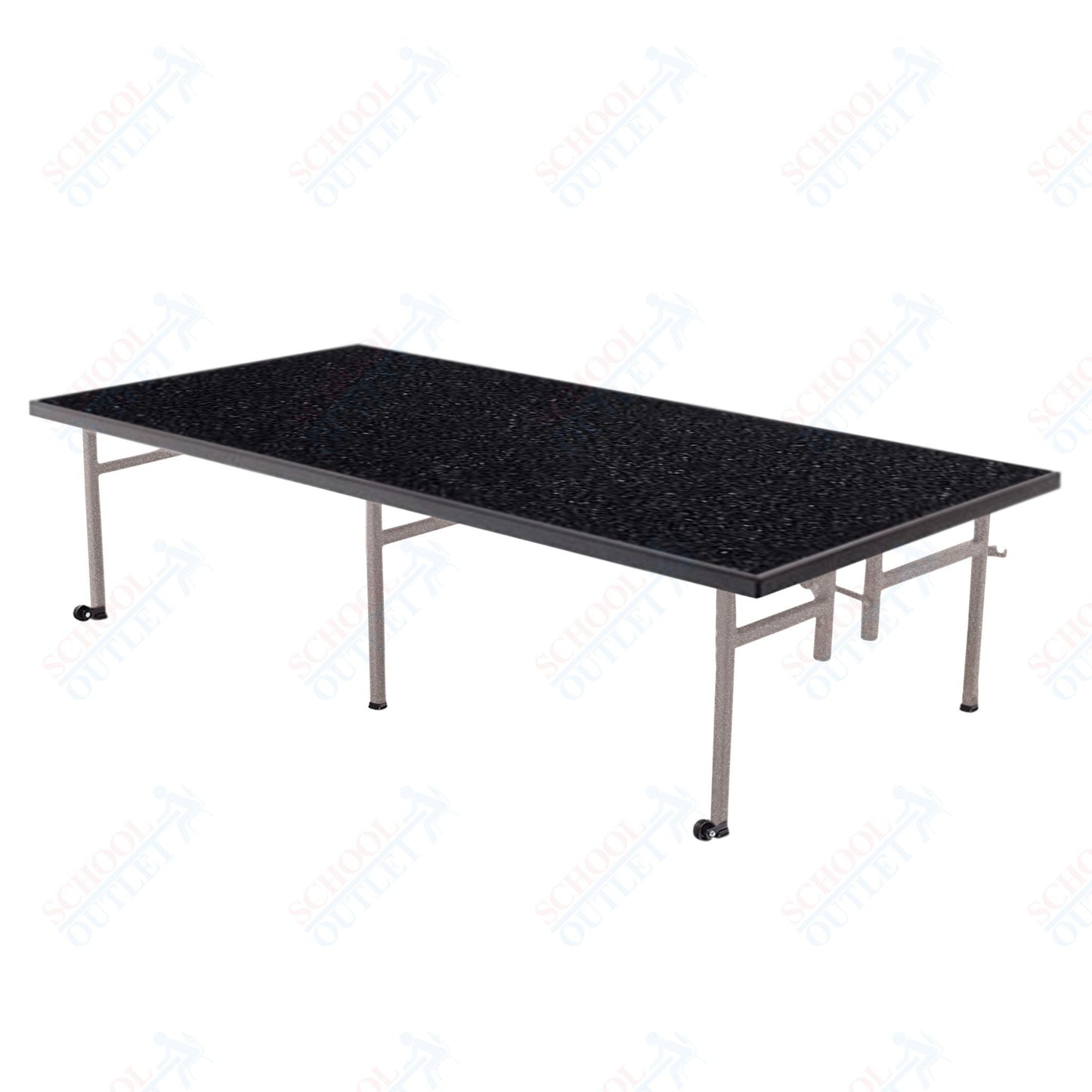AmTab Fixed Height Stage - Carpet Top - 36"W x 96"L x 8"H (AmTab AMT - ST3808C) - SchoolOutlet