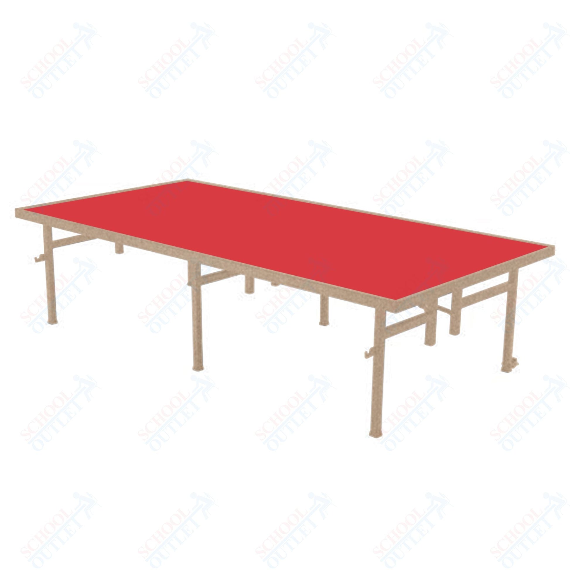 AmTab Fixed Height Stage - Carpet Top - 48"W x 72"L x 24"H (AmTab AMT - ST4624C) - SchoolOutlet