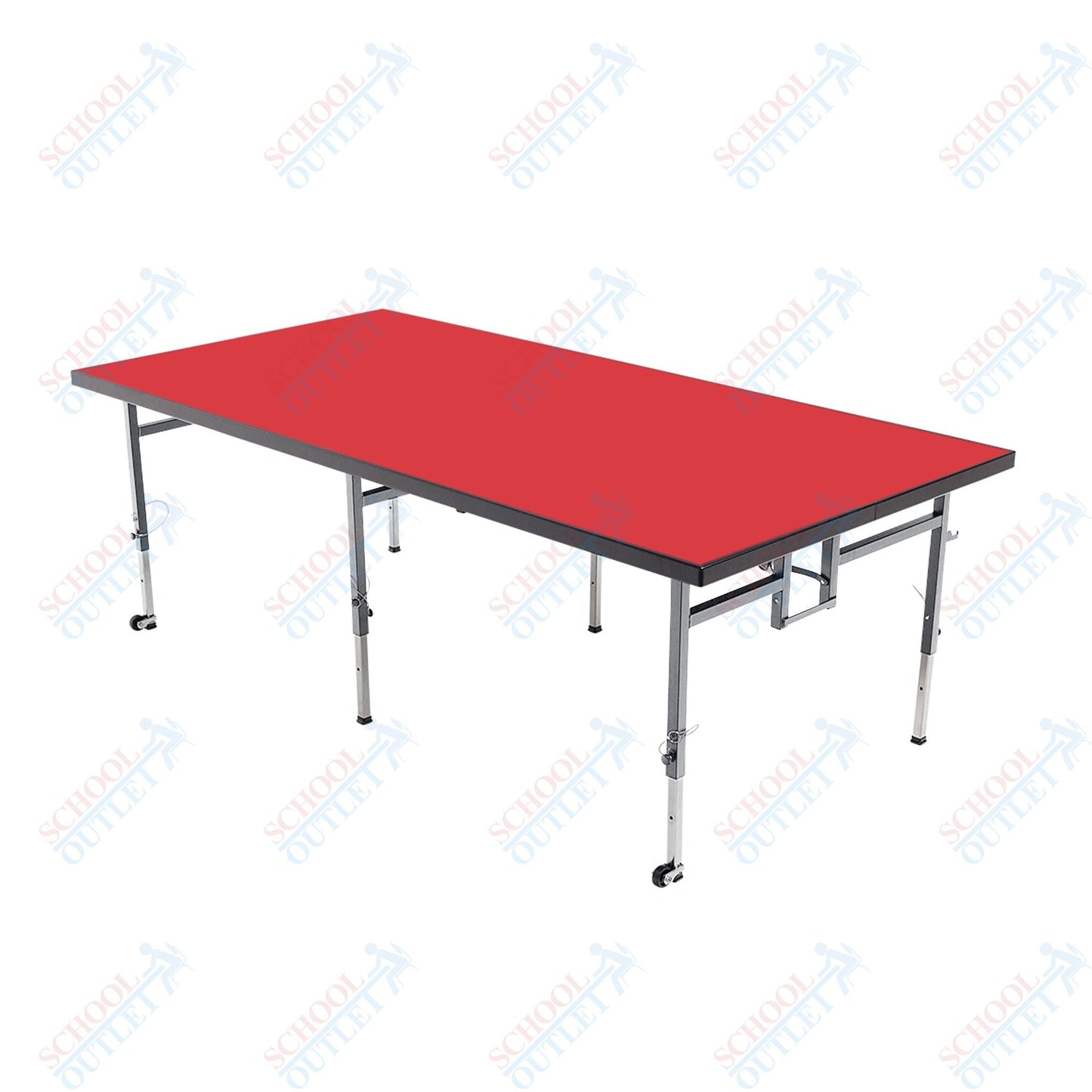 AmTab Adjustable Height Stage - Carpet Top - 36"W x 72"L x Adjustable 24" to 32"H (AmTab AMT-STA3624C) - SchoolOutlet