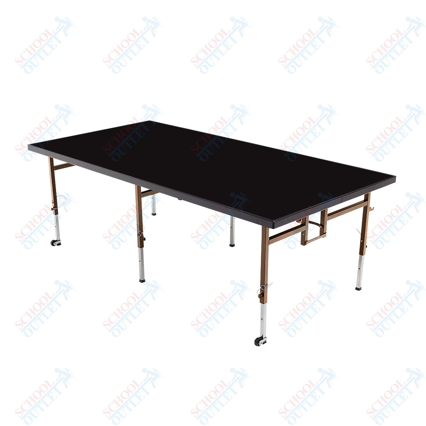AmTab Adjustable Height Stage - Polypropylene Top - 36"W x 96"L x Adjustable 32" to 40"H (AmTab AMT-STA3832P) - SchoolOutlet