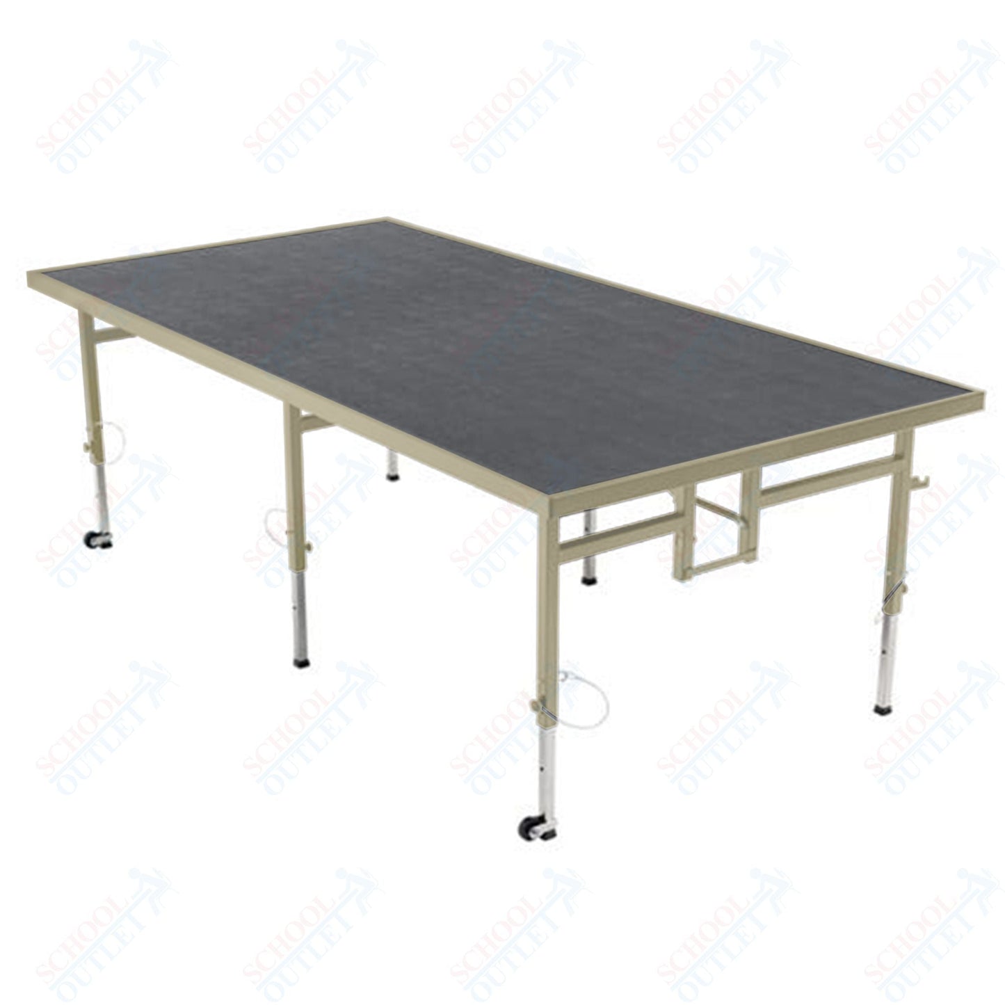 AmTab Adjustable Height Stage - Polypropylene Top - 48"W x 96"L x Adjustable 24" to 32"H (AmTab AMT - STA4824P) - SchoolOutlet