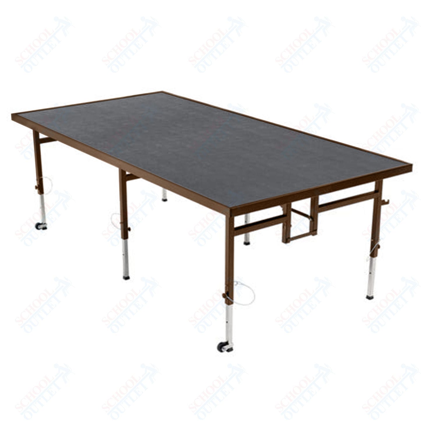 AmTab Adjustable Height Stage - Polypropylene Top - 48"W x 96"L x Adjustable 24" to 32"H (AmTab AMT - STA4824P) - SchoolOutlet
