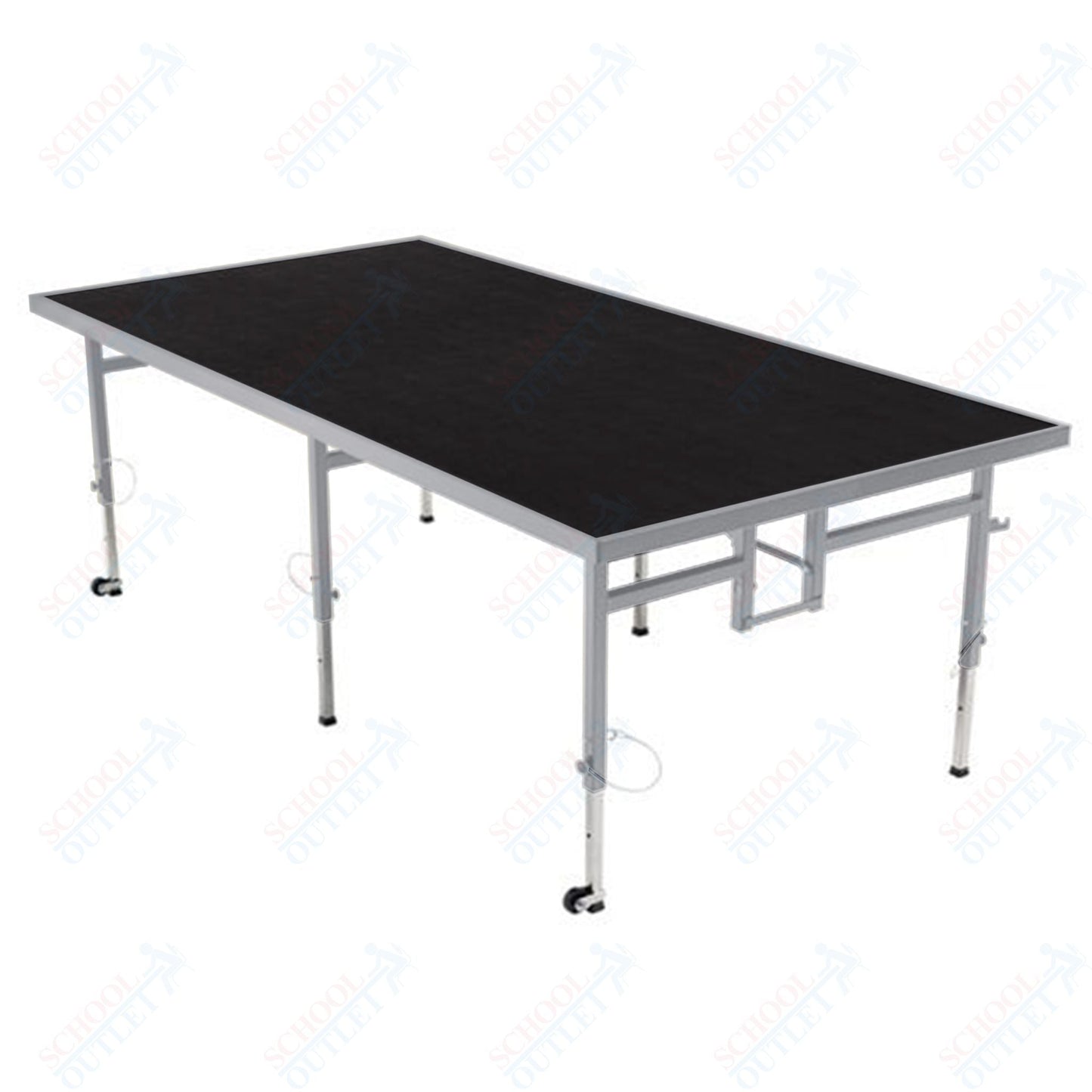 AmTab Adjustable Height Stage - Polypropylene Top - 48"W x 96"L x Adjustable 24" to 32"H (AmTab AMT - STA4824P) - SchoolOutlet