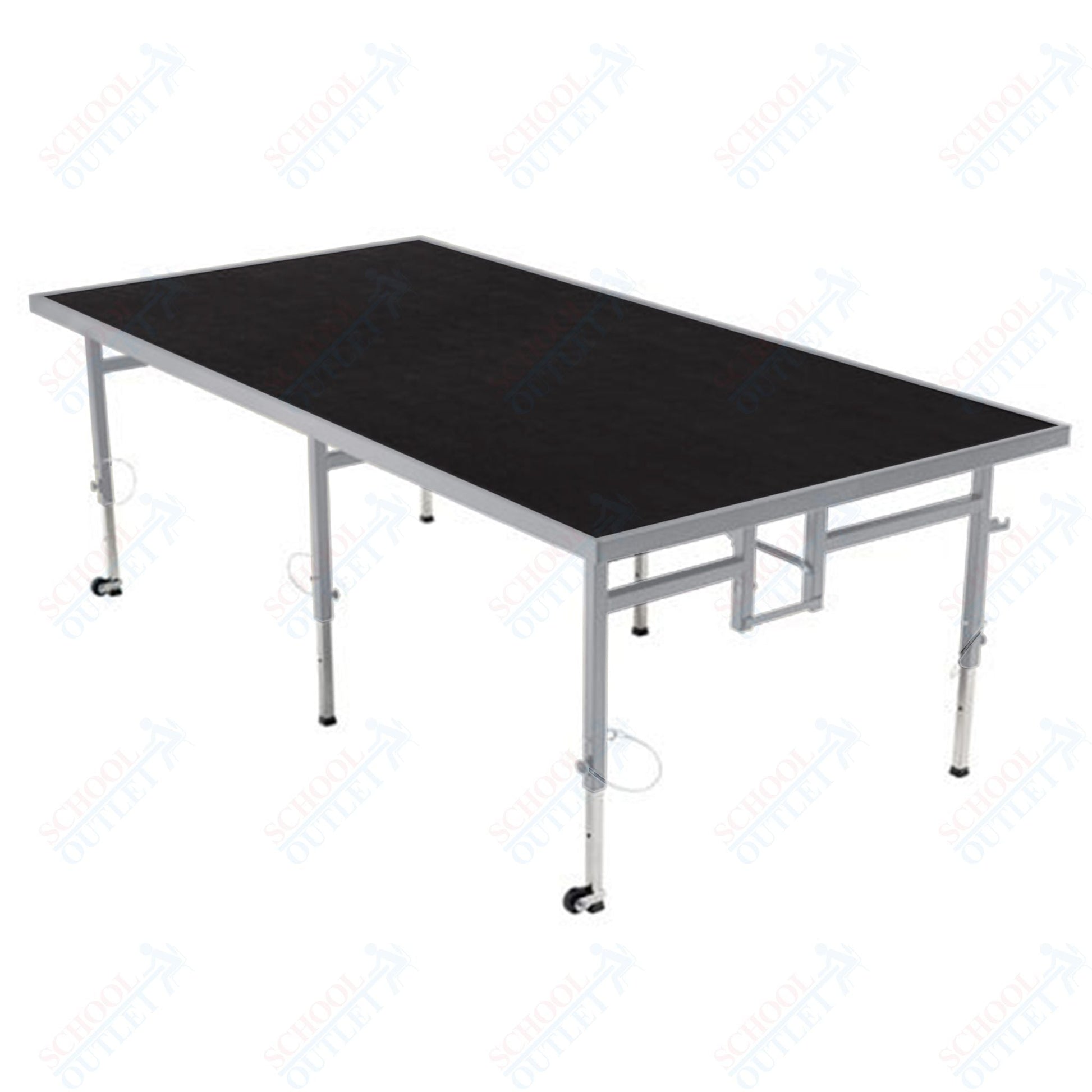 AmTab Adjustable Height Stage - Polypropylene Top - 48"W x 96"L x Adjustable 24" to 32"H (AmTab AMT - STA4824P) - SchoolOutlet
