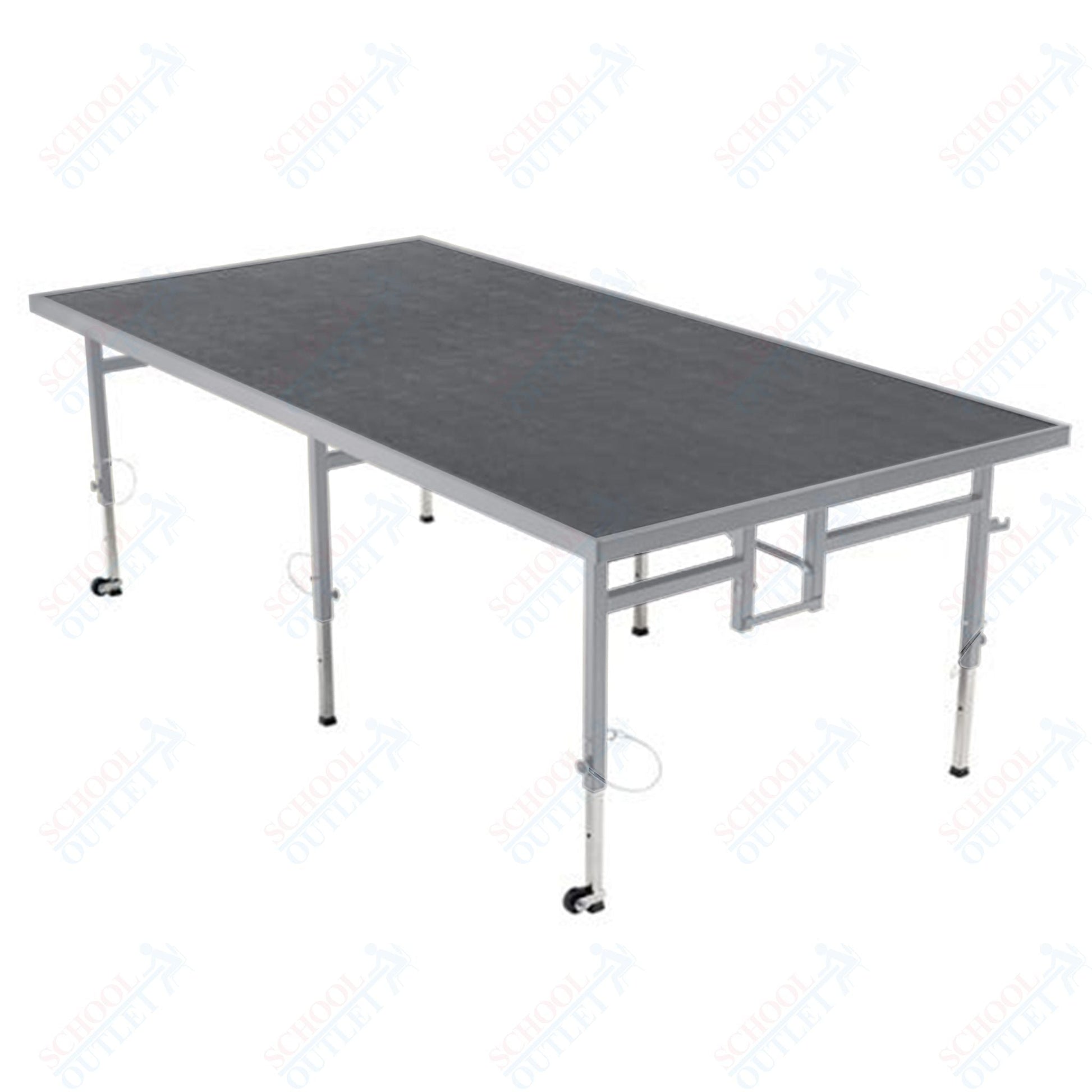 AmTab Adjustable Height Stage - Polypropylene Top - 48"W x 96"L x Adjustable 24" to 32"H (AmTab AMT - STA4824P) - SchoolOutlet