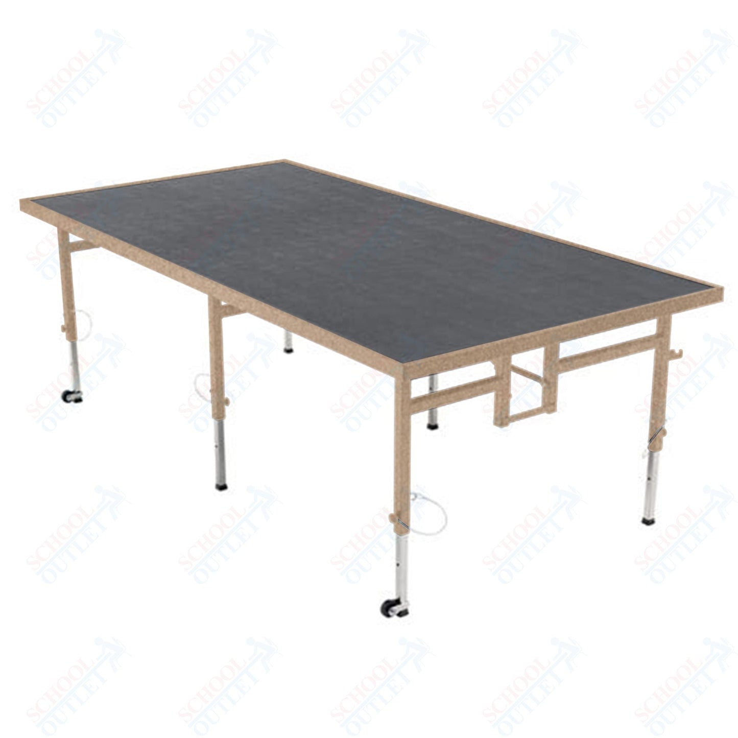 AmTab Adjustable Height Stage - Polypropylene Top - 48"W x 96"L x Adjustable 24" to 32"H (AmTab AMT - STA4824P) - SchoolOutlet