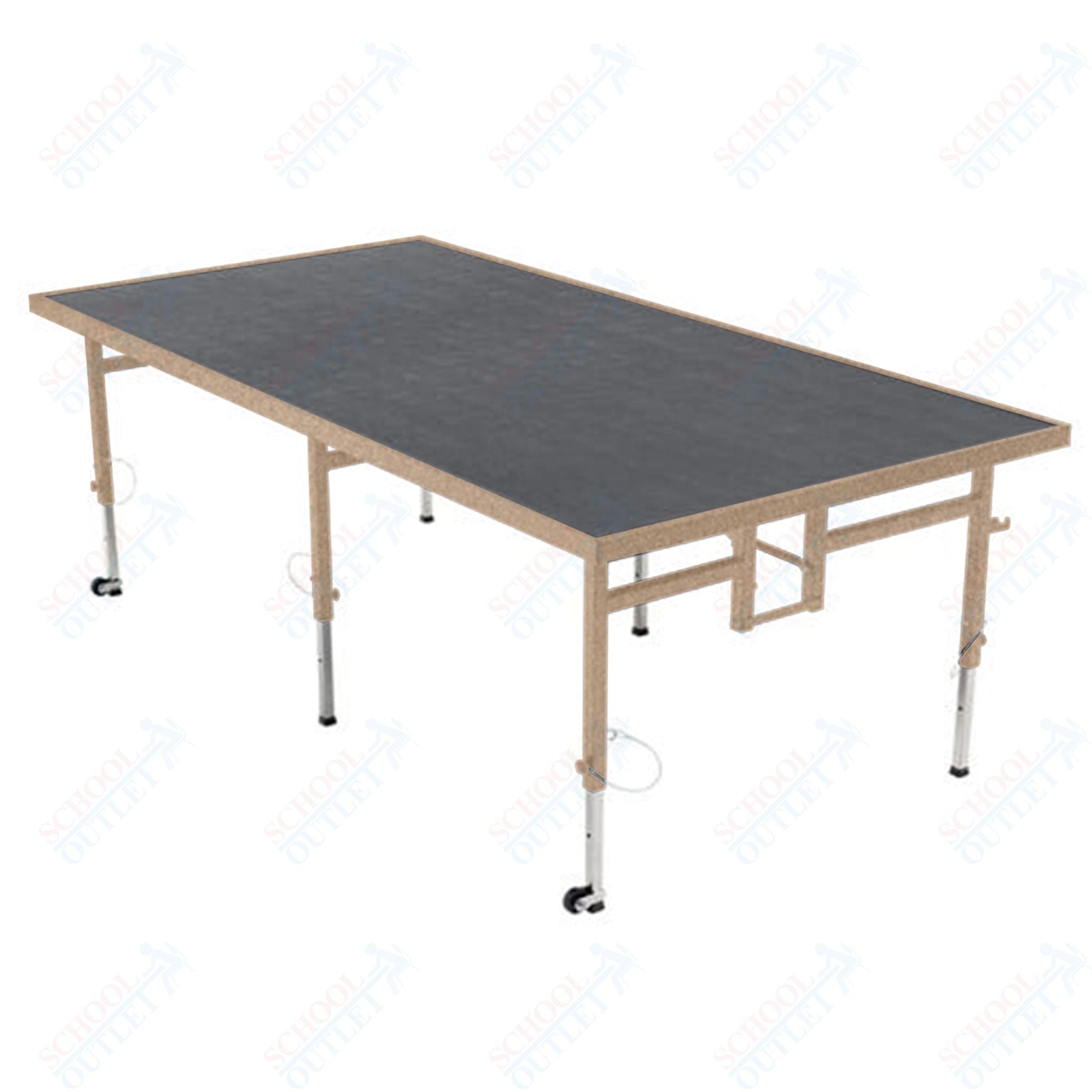 AmTab Adjustable Height Stage - Polypropylene Top - 48"W x 96"L x Adjustable 24" to 32"H (AmTab AMT - STA4824P) - SchoolOutlet