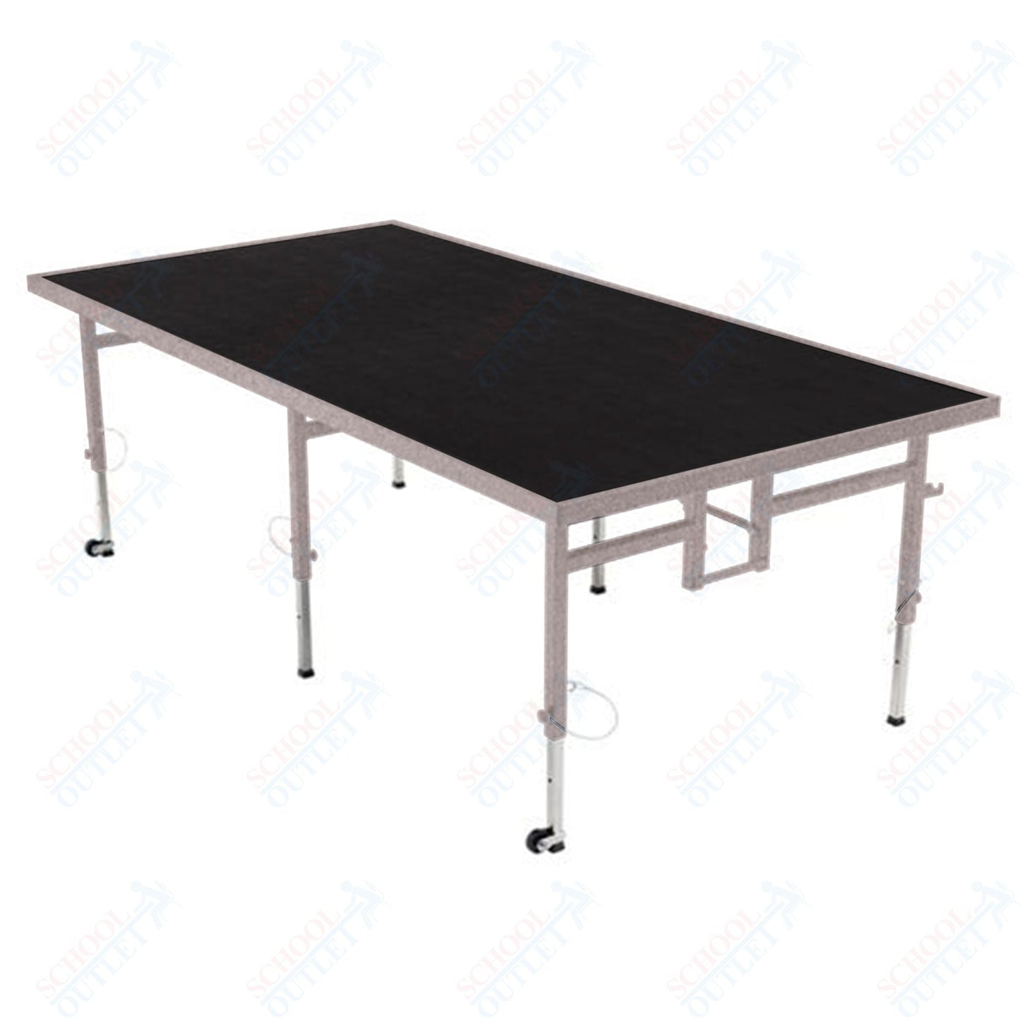 AmTab Adjustable Height Stage - Polypropylene Top - 48"W x 96"L x Adjustable 24" to 32"H (AmTab AMT - STA4824P) - SchoolOutlet