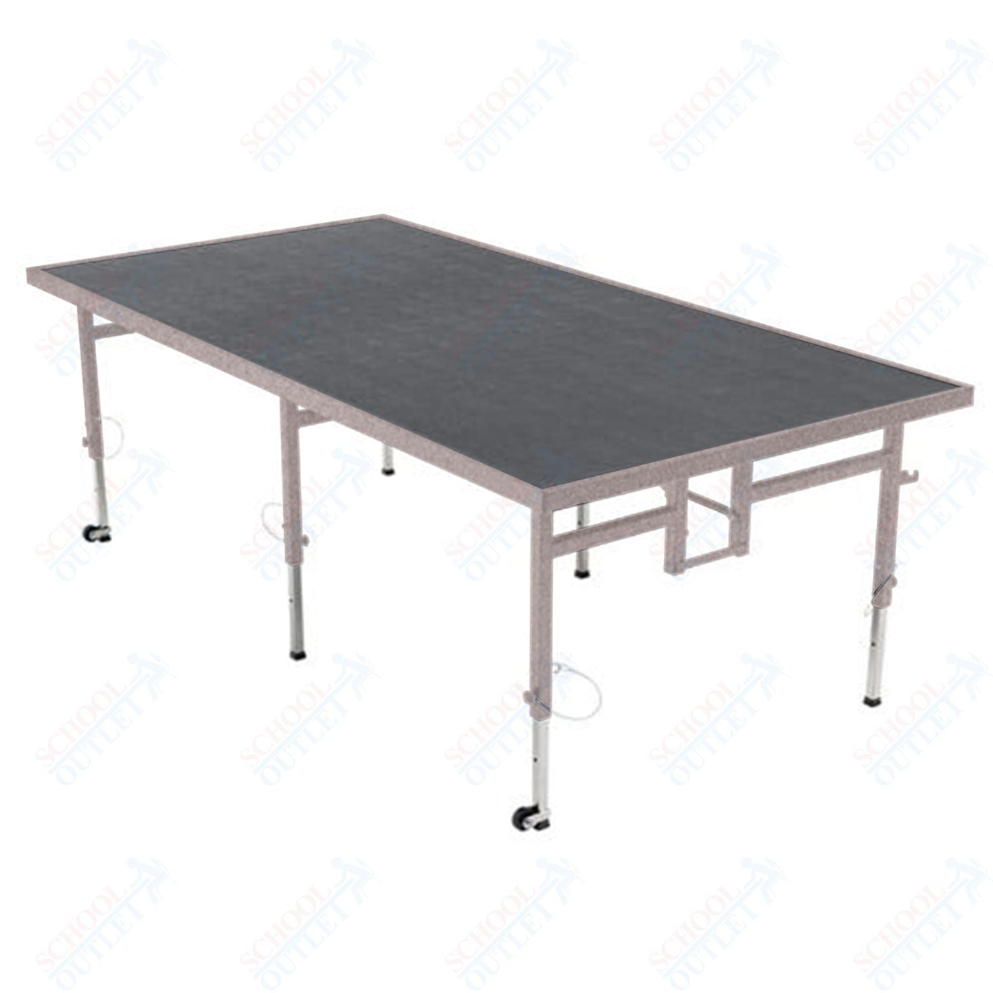 AmTab Adjustable Height Stage - Polypropylene Top - 48"W x 96"L x Adjustable 24" to 32"H (AmTab AMT - STA4824P) - SchoolOutlet