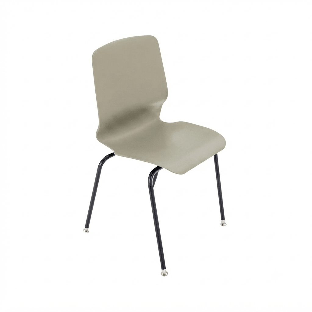 AmTab Stackable Chair with Casters - 22"W x 21"D x 33"H - 18" Seat Height (AMT-StackChair-2-D) - SchoolOutlet