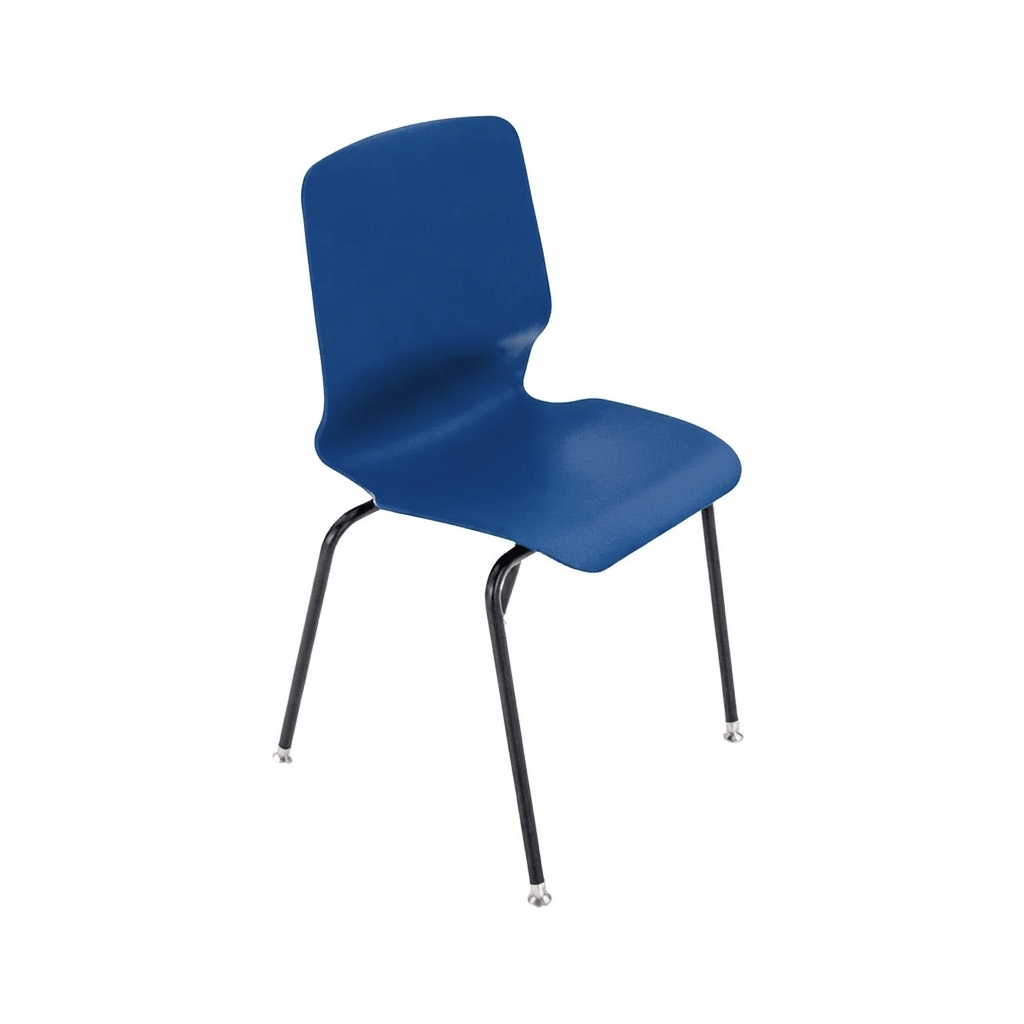 AmTab Stackable Chair with Casters - 22"W x 21"D x 33"H - 18" Seat Height (AMT-StackChair-2-D) - SchoolOutlet