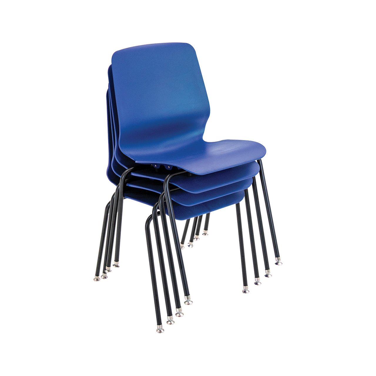 AmTab Stackable Chair with Casters - 22"W x 21"D x 33"H - 18" Seat Height (AMT - StackChair - 2 - D) - SchoolOutlet