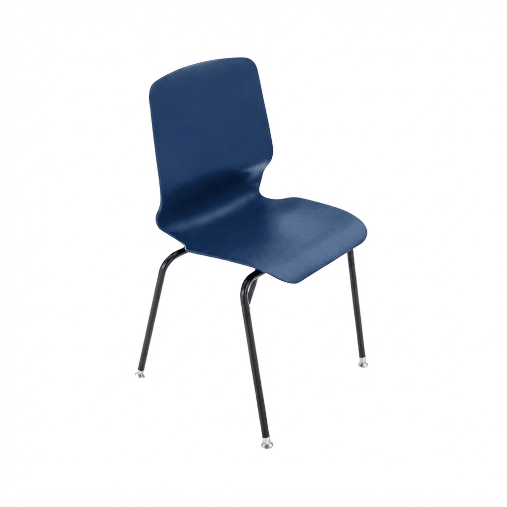 AmTab Stackable Chair with Casters - 22"W x 21"D x 33"H - 18" Seat Height (AMT-StackChair-2-D) - SchoolOutlet