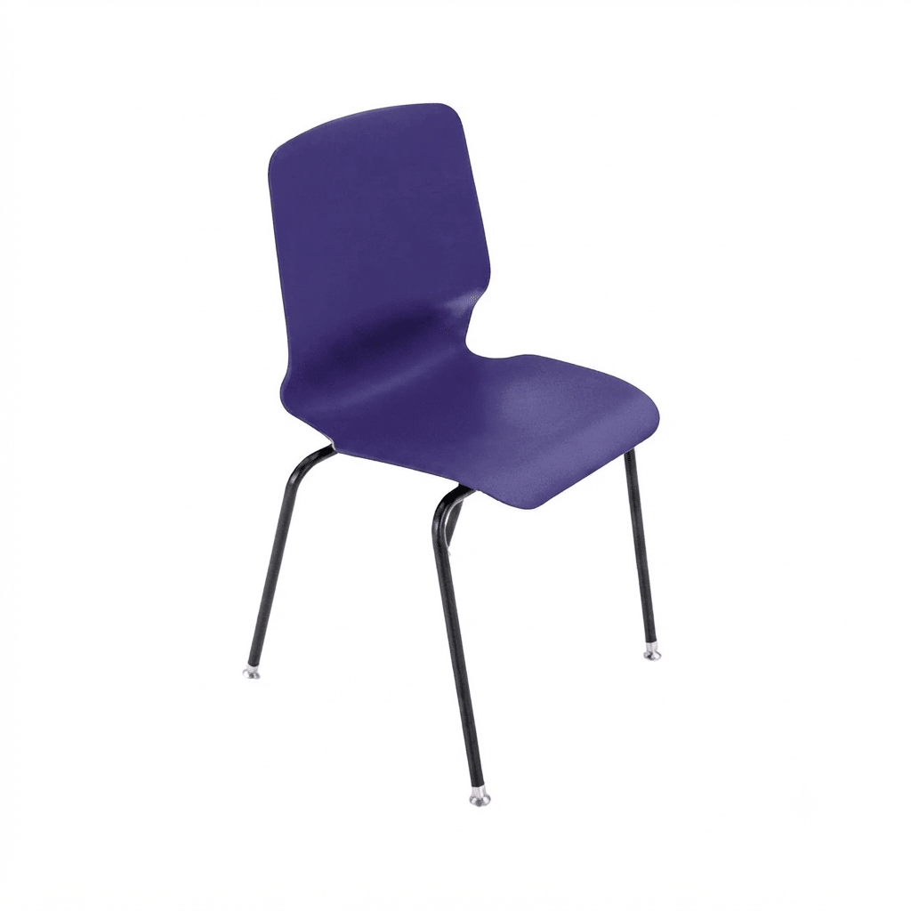 AmTab Stackable Chair with Casters - 22"W x 21"D x 33"H - 18" Seat Height (AMT-StackChair-2-D) - SchoolOutlet