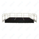AmTab Adjustable Height Stage Set - Polypropylene Top - 8'W x 16'L x 1.5 - 2'H (96