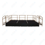 AmTab Adjustable Height Stage Set - Polypropylene Top - 8'W x 16'L x 1.5 - 2'H (96
