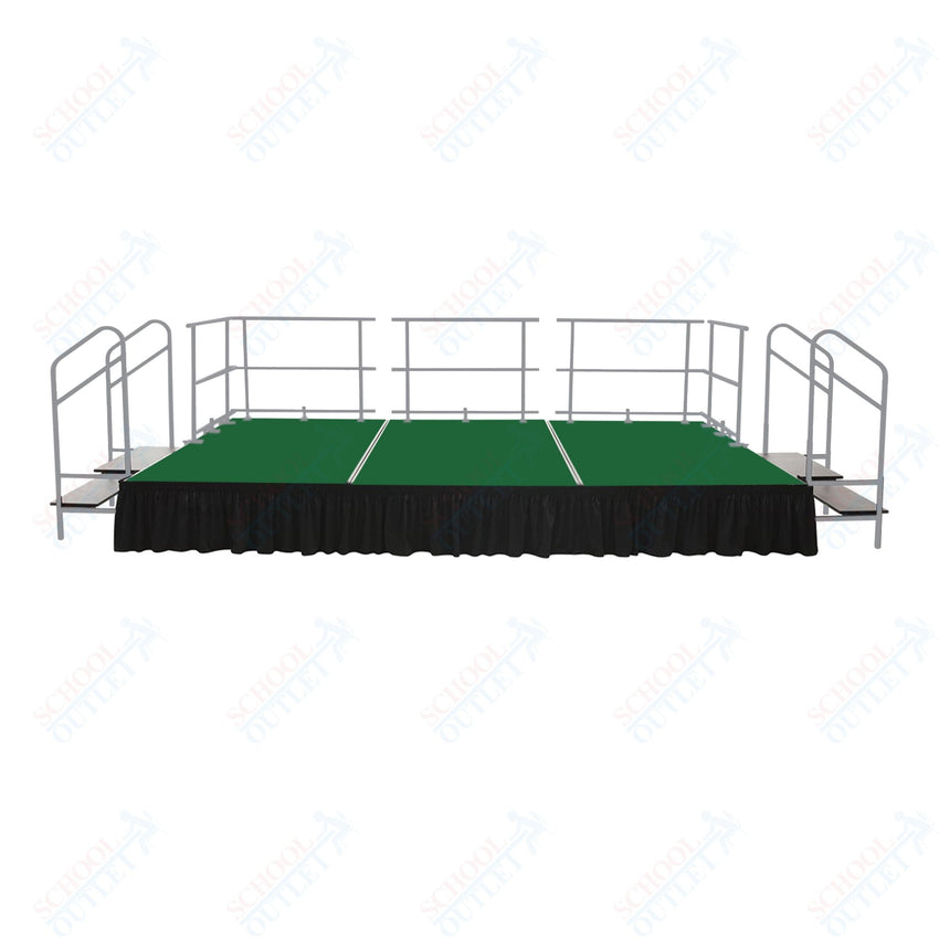 AmTab Adjustable Height Stage Set - Carpet Top - 12'W x 16'L x 1.5 - 2'H (144"W x 192"L x Adjustable 16" to 24"H) (AmTab AMT - STAS121624C) - SchoolOutlet