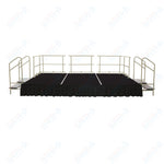 AmTab Adjustable Height Stage Set - Polypropylene Top - 12'W x 16'L x 1.5 - 2'H (144
