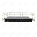AmTab Adjustable Height Stage Set - Polypropylene Top - 12'W x 16'L x 1.5 - 2'H (144