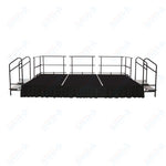 AmTab Adjustable Height Stage Set - Polypropylene Top - 12'W x 16'L x 1.5 - 2'H (144