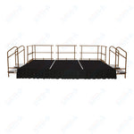 AmTab Adjustable Height Stage Set - Polypropylene Top - 12'W x 16'L x 1.5 - 2'H (144