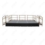 AmTab Adjustable Height Stage Set - Polypropylene Top - 12'W x 16'L x 1.5 - 2'H (144