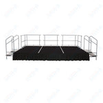 AmTab Adjustable Height Stage Set - Polypropylene Top - 12'W x 16'L x 1.5 - 2'H (144