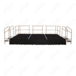 AmTab Adjustable Height Stage Set - Polypropylene Top - 12'W x 16'L x 1.5 - 2'H (144