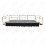 AmTab Adjustable Height Stage Set - Polypropylene Top - 12'W x 16'L x 1.5 - 2'H (144