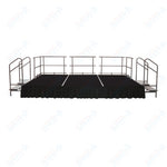 AmTab Adjustable Height Stage Set - Polypropylene Top - 12'W x 16'L x 1.5 - 2'H (144