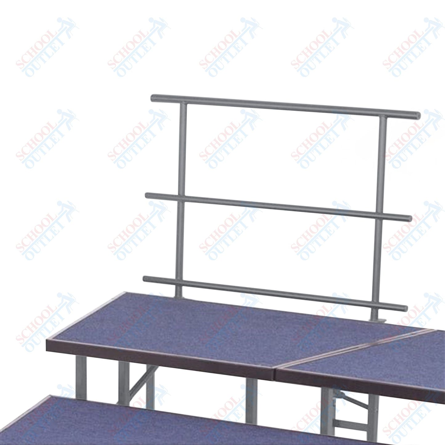 AmTab Stage and Riser Guard Rail - Chair Stop - 46"W x 31"H (AmTab AMT-STGR48) - SchoolOutlet
