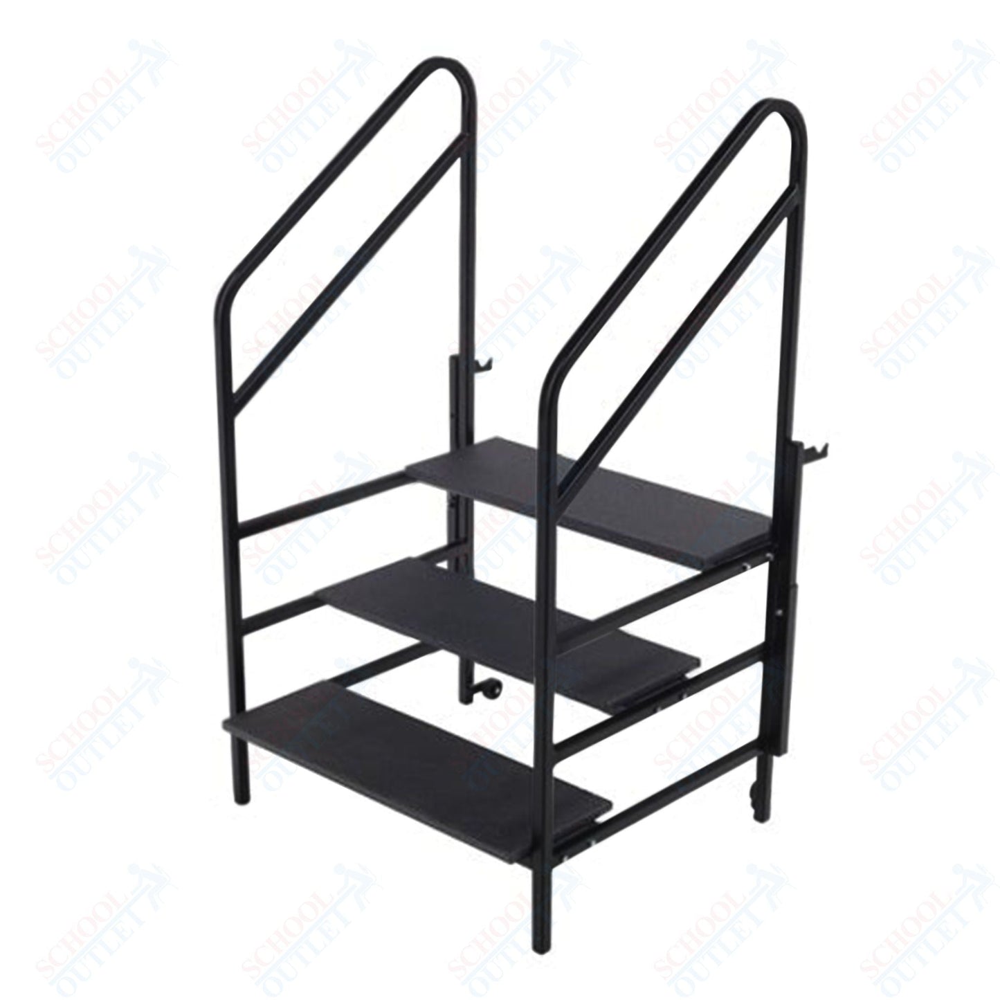 AmTab Three Steps with Handrails (8"H + 16"H + 24"H Steps) - 36"W x 45"L x 63"H (AmTab AMT - STP3) - SchoolOutlet