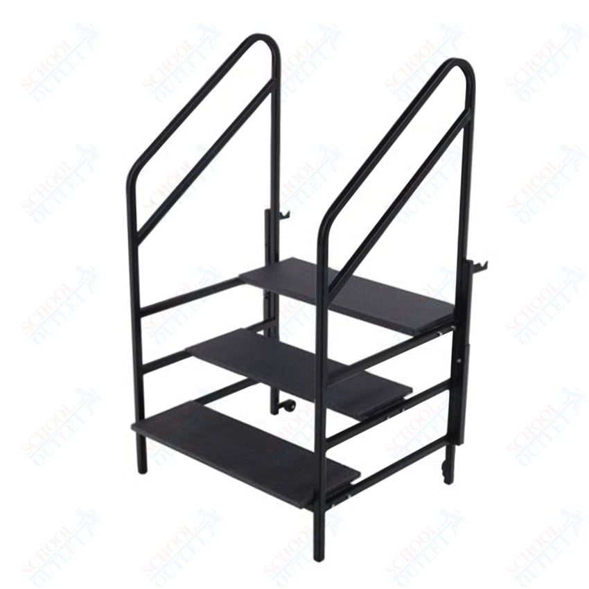AmTab Three Steps with Handrails (8"H + 16"H + 24"H Steps) - 36"W x 45"L x 63"H (AmTab AMT - STP3) - SchoolOutlet