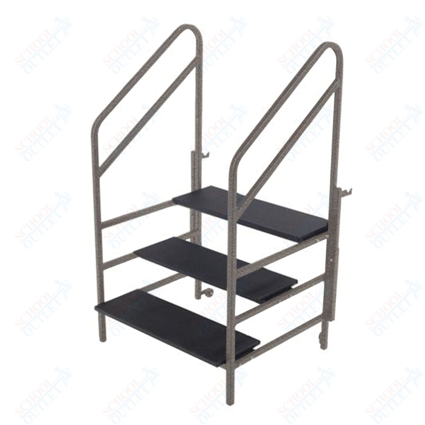 AmTab Three Steps with Handrails (8"H + 16"H + 24"H Steps) - 36"W x 45"L x 63"H (AmTab AMT - STP3) - SchoolOutlet