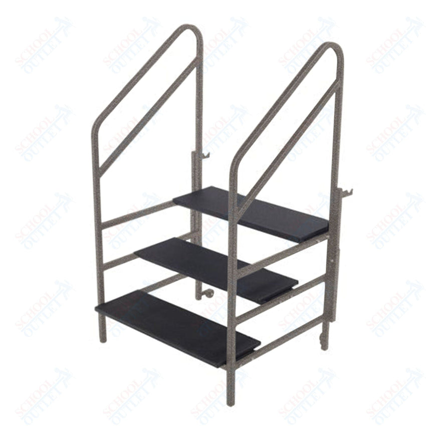 AmTab Three Steps with Handrails (8"H + 16"H + 24"H Steps) - 36"W x 45"L x 63"H (AmTab AMT - STP3) - SchoolOutlet