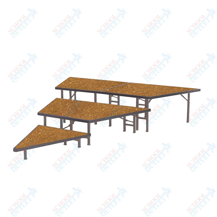 AmTab Pie Shaped Riser - Hardboard Top - 36"W x 16"H (2 Levels) (AmTab AMT-STP362H) - SchoolOutlet