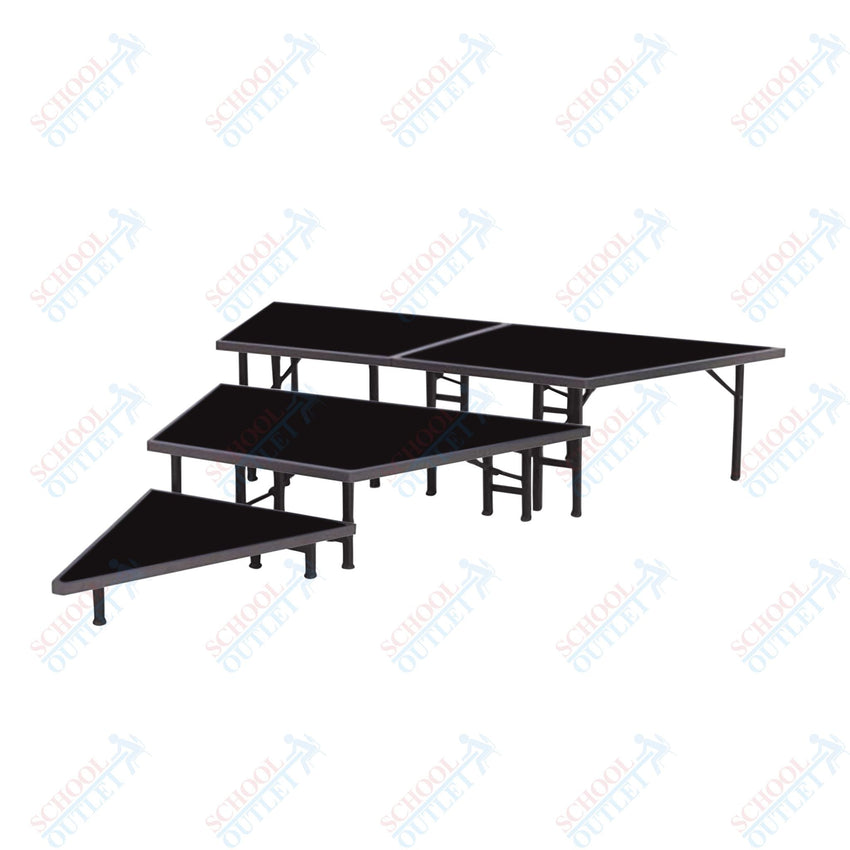 AmTab Pie Shaped Riser - Carpet Top - 36"W x 24"H (3 Levels) (AmTab AMT-STP363C) - SchoolOutlet