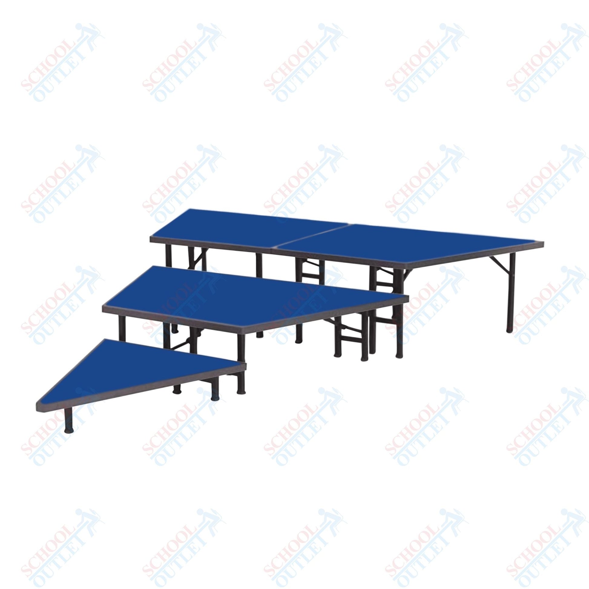 AmTab Pie Shaped Riser - Carpet Top - 36"W x 24"H (3 Levels) (AmTab AMT-STP363C) - SchoolOutlet