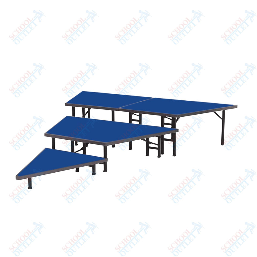 AmTab Pie Shaped Riser - Carpet Top - 36"W x 24"H (3 Levels) (AmTab AMT-STP363C) - SchoolOutlet