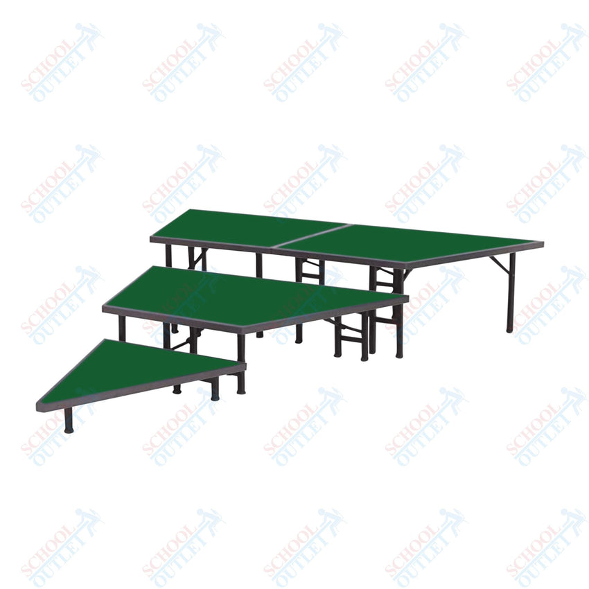 AmTab Pie Shaped Riser - Carpet Top - 36"W x 24"H (3 Levels) (AmTab AMT-STP363C) - SchoolOutlet