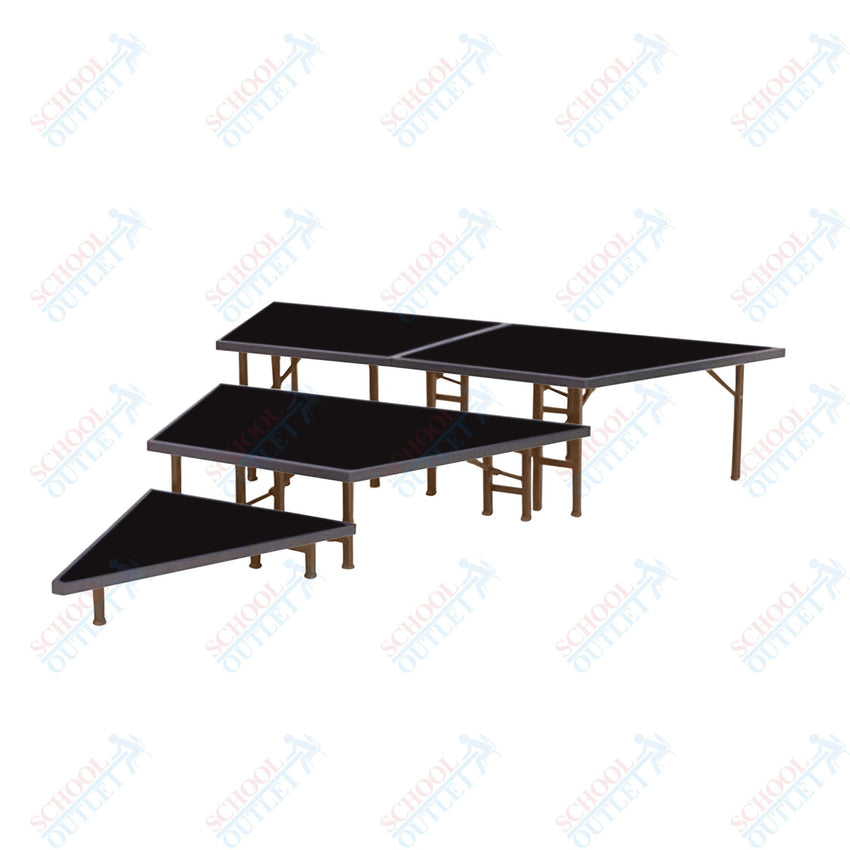 AmTab Pie Shaped Riser - Carpet Top - 36"W x 24"H (3 Levels) (AmTab AMT-STP363C) - SchoolOutlet