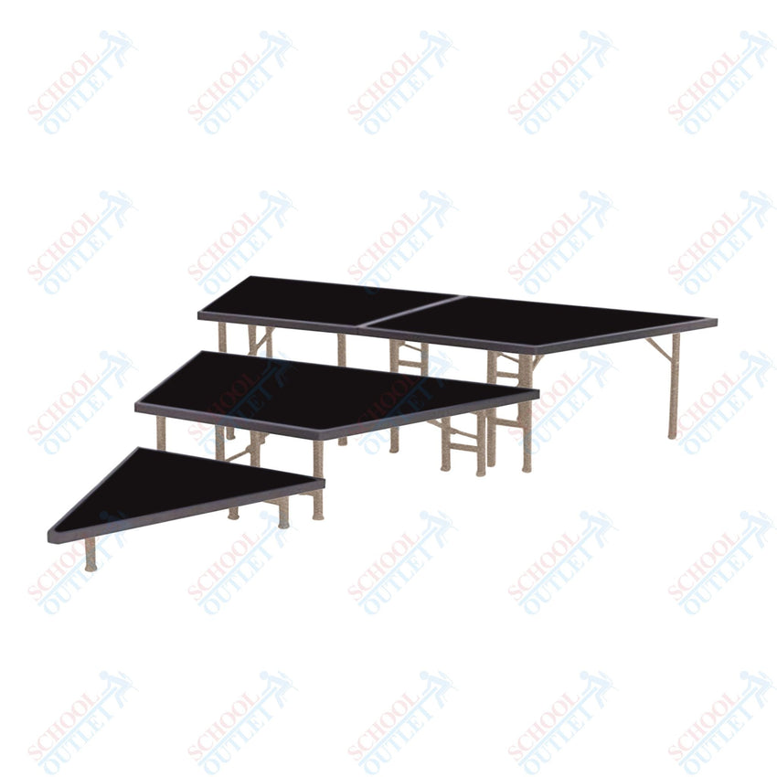 AmTab Pie Shaped Riser - Carpet Top - 36"W x 24"H (3 Levels) (AmTab AMT-STP363C) - SchoolOutlet