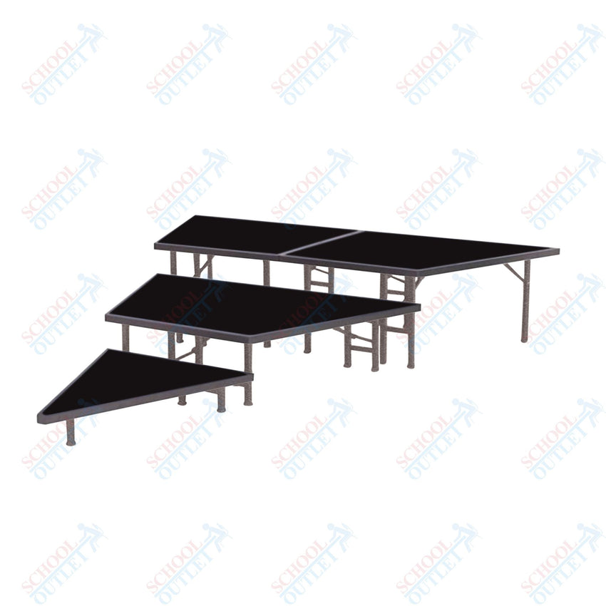 AmTab Pie Shaped Riser - Carpet Top - 36"W x 24"H (3 Levels) (AmTab AMT-STP363C) - SchoolOutlet