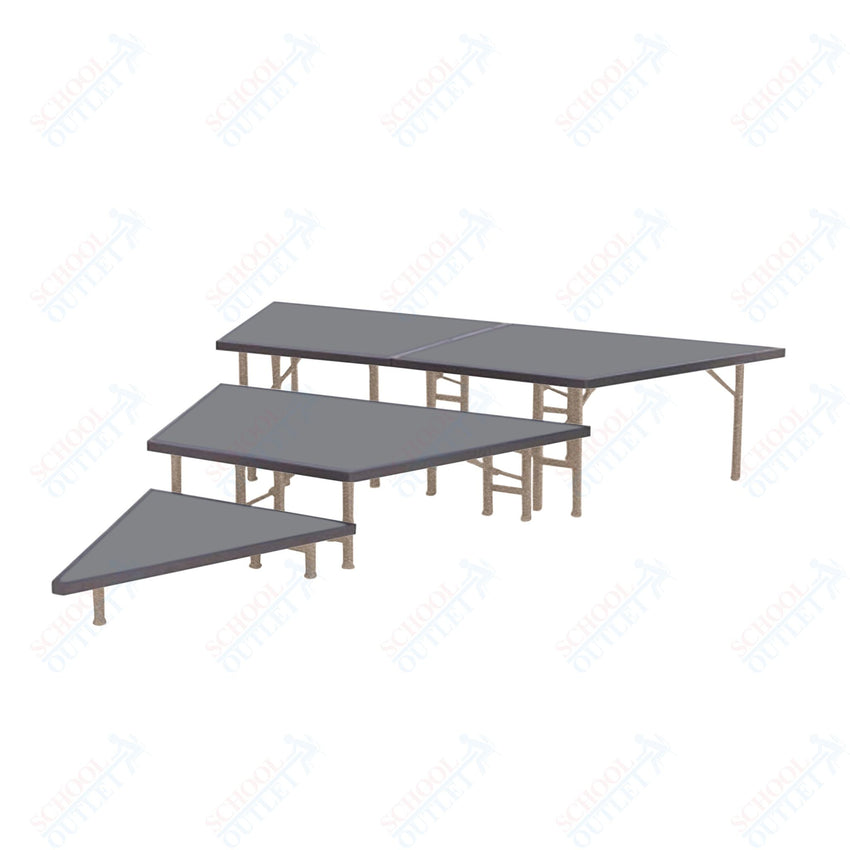 AmTab Pie Shaped Riser - Polypropylene Top - 36"W x 24"H (3 Levels) (AmTab AMT - STP363P) - SchoolOutlet